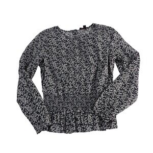 J.Crew Liberty Fabric Floral Print Smocked Waist Long Sleeve‎ Top